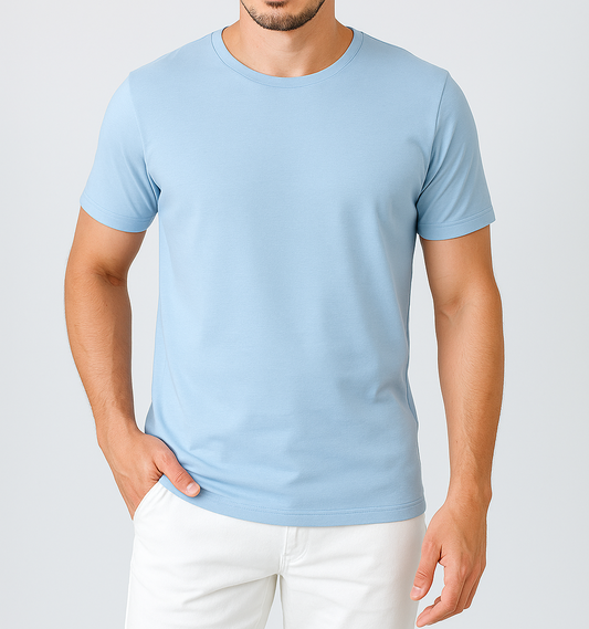 Camiseta Básica Masculina Azul Céu