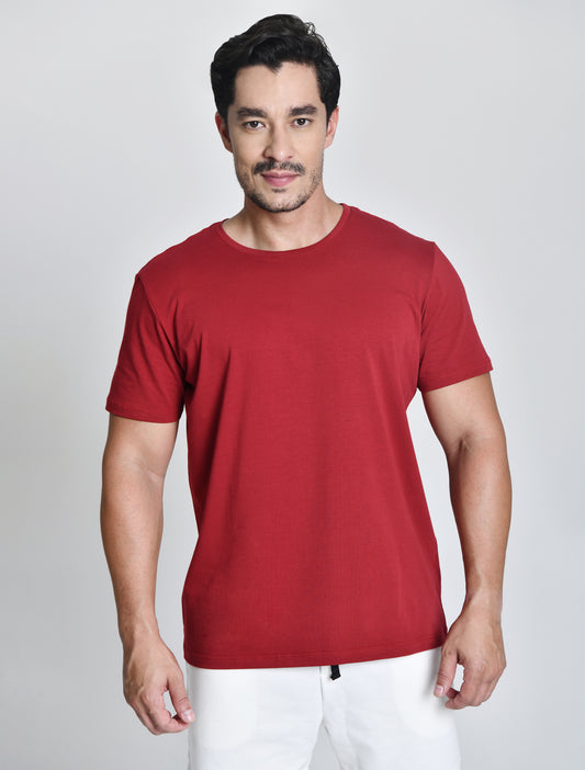 Camiseta Básica Masculina Bordô