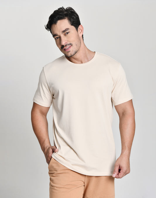 Camiseta Básica Masculina Bege
